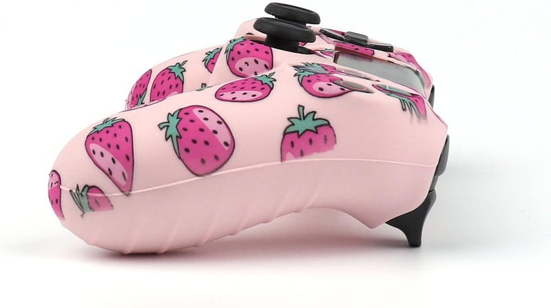 RALAN Pink Controller Skins for PS4,Fruit Silicone Controller Cover Skin Protector Compatible /PS4 Slim/PS4 Pro Controller with 2 Cute Thumb Grips Caps… - Image 4